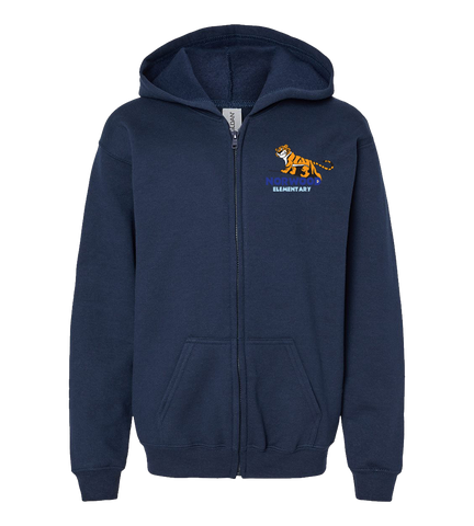 Norwood Tiger Logo Zippered Hoodie